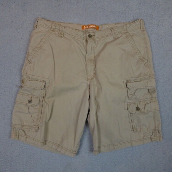 Lee Shorts Men 40 Tan Cargo Dungarees Y2K 2000s Utility Canvas Loose Baggy - Picture 1 of 9